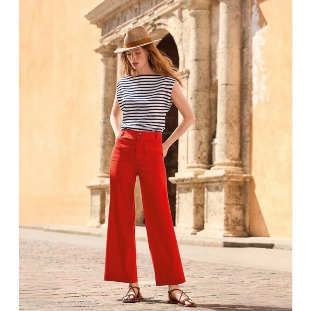 LOFT Palmer Linen Blend Wide Leg Pant NWT